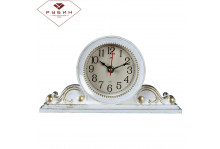 Часы настольные 2514-003 26х14см Классика корпус белый с золотом 21век