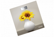 Весы напольные 180кг электронные стекло 28х28см Подсолнухи в вазе Centek