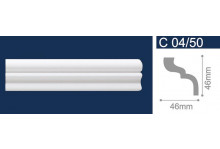 Плинтус потолочный C04/50 белый 2м