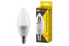 Лампа светодиодная 8w 30yc8e14 е14 свеча 3000к лампа накаливания металл/пластик Wolta