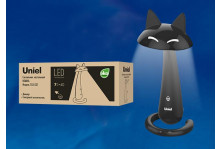 Настольная лампа  TLD-532 BLACK/7W/LED/360LM/4500K диммер сенсор черный кошка UNIEL