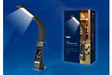 Настольная лампа TLD-542 BLACK/5W/LED/300LM/5000K диммер сенсор часы календ термом черный Uniel