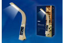 Настольная лампа TLD-542 CREAM/5W/LED/300LM/5000K диммер сенсор часы, календ, термометр кремов UNIEL