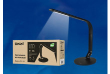 Настольная лампа TLD-555 BLACK/8W/LED/500LM/5500K USB диммер сенсор черный UNIEL
