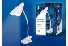 Настольная лампа TLD-563 WHITE/5W/LED/360LM/4500K диммер сенсор белый прищепка Uniel
