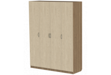 Шкаф ШО-1600.1 4-х дверный для платья и белья 2100х1600х520 шимо темный шимо светлый Влад