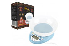 ВЕСЫ КУХОННЫЕ 5КГ ЧАША 0,6Л СЕНСОР УПР LCD ДИСПЛ БЕЛ 7934 МАТРЕНА НОВИНКА