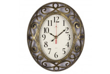 Часы настенные 3126-009 овальные (31Х26) Классика корпус черный золото Рубин