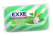 Мыло крем EXXE 1+1 зеленый чай 80Г зеленое полосатое