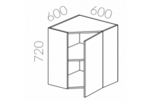 Корпус белый шкаф настенный угловой 600х600 Calpe