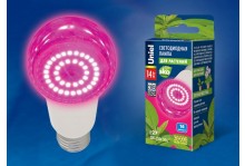 Лампа светодиодная для растений 15W LED-A60-15W/SPSB/E27/CL PLP30WH форма А прозрачная пластик UNIEL