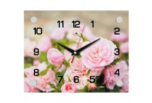Часы настенные 2026-030 прям (20Х26) "Розы" 21ВЕК 