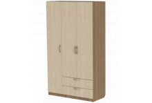 Шкаф ШО-1200.3 3-х дверный для платья и белья с зеркалом 2100х1200х520 орех темный  Влад