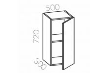 Шкаф настенный 500 Крафт белый ЛДСП Calpe