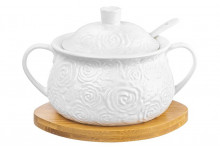 Сахарница фарфор 400мл розы Элан