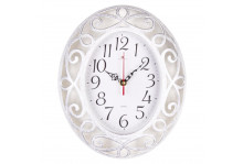 Часы настенные 3126-012 овальные (31Х26) классика корпус белый/серебрист Рубин 