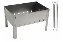 Мангал сборный 350х240х240мм 0.4мм+ 4 шампура Ecos Park