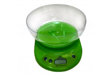 Весы кухонные 5кг с чашей электрон зеленые ДОБРЫНЯ