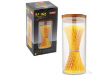 Банка стекло для сыпучих продуктов с крышкой 1,5л Bambu Mallony