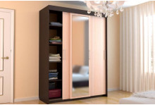 Шкаф-купе ШК-20 с зеркалом 3-х дверный 2100х1626х620 дуб молочный Феникс