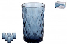 Набор стаканов 350мл стекло Тебриз синий 6пр Китай