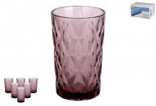 Набор стаканов 350мл стекло Тебриз фиолетовый 6пр Китай