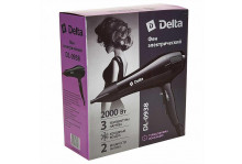 Фен для волос 2000вт 2 режима мощности 3 режима температуры турмалиновая ионизация функция холодного воздуха черный Delta