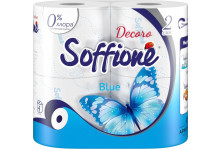 Бумага туалетная Soffione decomo blue 2 слоя голубая 12 рулонов Архбум