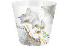 Горшок для цветов LONDON ORCHID DECO 1,6л D-160 с дренажной вставкой Белая орхидея