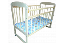 Кровать детская Мишутка № 8 (колеса,качалка) белая Урень