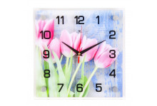 Часы настенные 2525-028 (25х25) тюльпаны Рубин