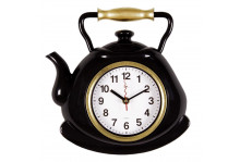 Часы настенные 3129-001 (27х28,5) Чайник классика корпус черный с золотом Рубин