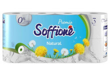 Бумага туалетная Soffione Premio Natural 3 слоя 8 рулонов Архбум