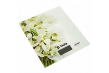 Весы настольные электрон подснежники 5кг 20х18см Дельта