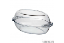 Посуда-форма свч жаропрочная овальная с крышкой 2,25л утятница Borcam