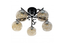 Люстра 5л e27 макс 5х60вт нпб 01-5х60-148 11277в-2/5 (плафон 8425 ) черн хром элетех