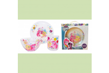 Набор стекло 3пр дет my little pony-1 (тарелка 19,5см, салатник 13см, кружка 250мл) Мфк