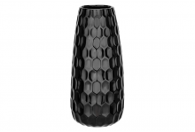 Ваза фарфор д/цв соты черная 28см Элан