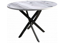 Стол обеденный раздвижной норд круглый 900х900 каркас черный столешница дуб вотан пластик Профторг