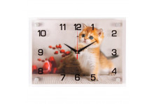 Часы настенные 2535-094 (25х35) прям золотой котенок Рубин