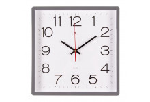 Часы настенные 3028-141bg (30х30см) квадр классика пластик корп сер Рубин