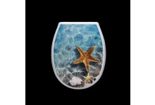 Сиденье для унитаза океан  lux  с рис морская звезда белое  limeks