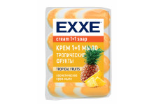 Мыло крем exxe 1+1 тропические фрукты 4шт*75г оранжевое полосатое