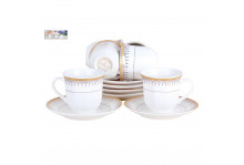 Набор фарфор кофейный 12 предметов 100 мл Голден Лайн Коралл