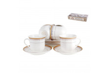 Набор фарфор чайный 12 предметов 200 мл Голден лайн Коралл