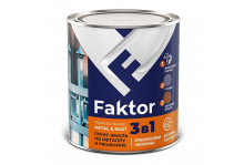 Эмаль грунт Faktor по ржавчине 3 в 1 серая 0,8 л, Ярославль
