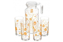 Набор стекло кувшин + 4 стакана Серенаде оранжевый Pasabahce