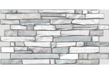 Панель декор пвх 977х493 камень "сланец настоящий серый" Аг