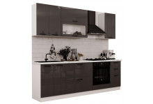 Кухня Графит глянец фасад 300х720 графит МДФ Calpe