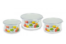 Набор салатников эмаль 3пр цветное печенье (1л,1,9л,2,5л) Кмз